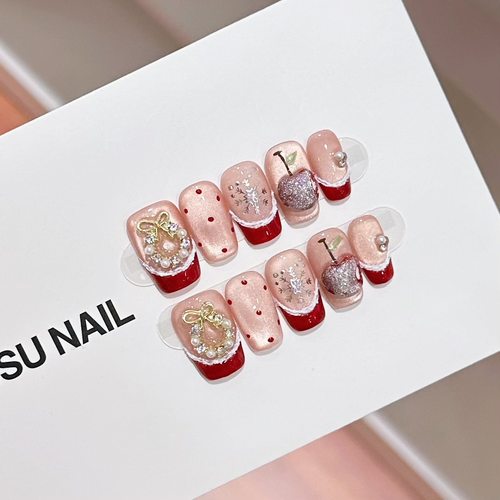 【圣诞苹果】手工雕平安果圣诞花环可爱手工穿戴短甲可拆卸穿戴甲