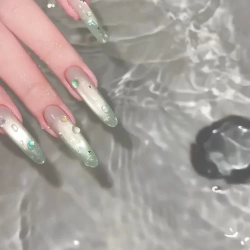 【青提奶冻】春夏水果味碎冰冰猫眼手工穿戴甲168款带盒子工具包