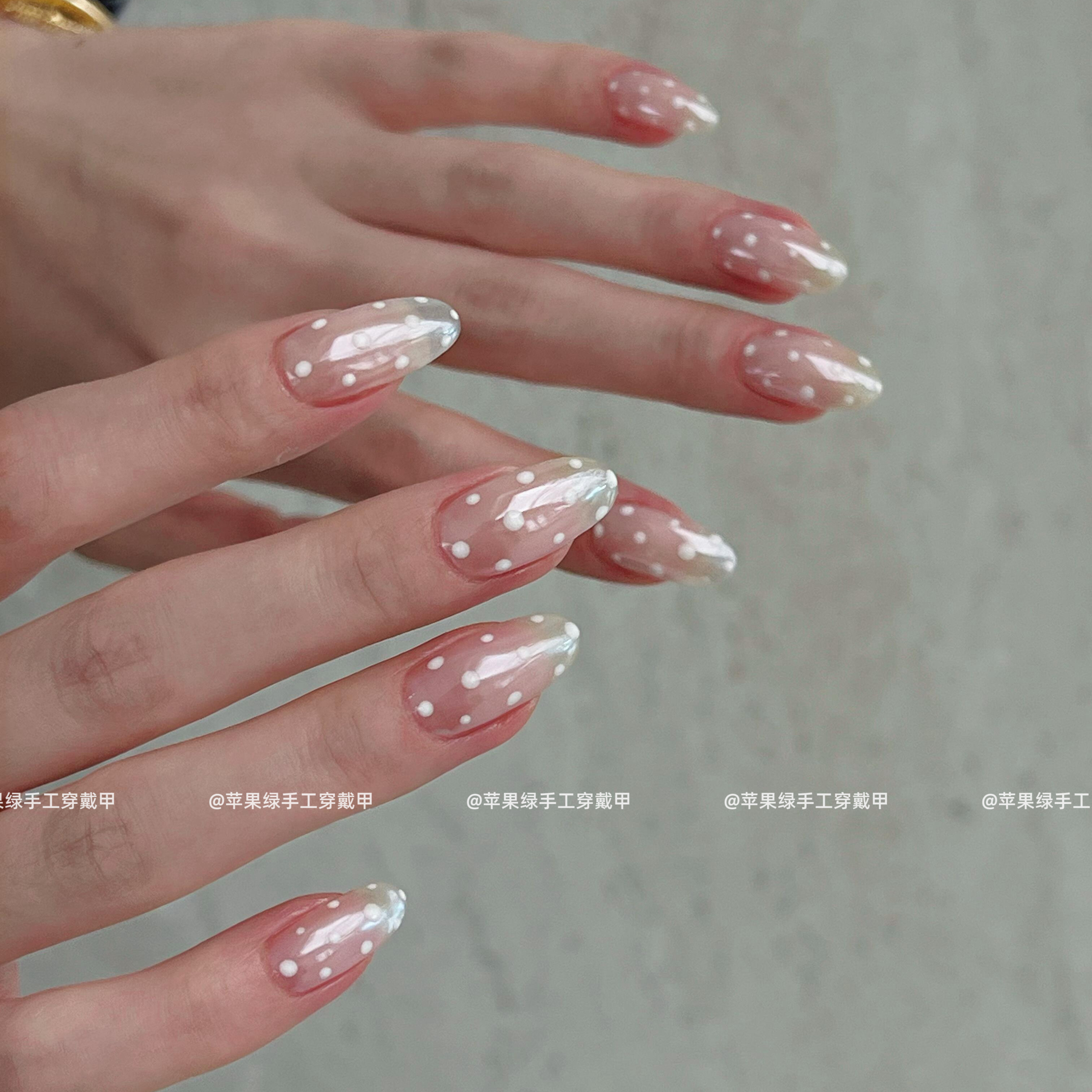 【波妞】裸色猫眼海莉月光粉波点纯手工穿戴甲111款带盒子工具包,彩妆/香水/美妆工具,穿戴甲/甲片,淘宝优惠券,粉丝福利购,淘宝优惠卷