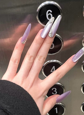 【月影紫辉】2025新款紫色美甲精品手作猫眼布契拉穿戴甲美甲贴片