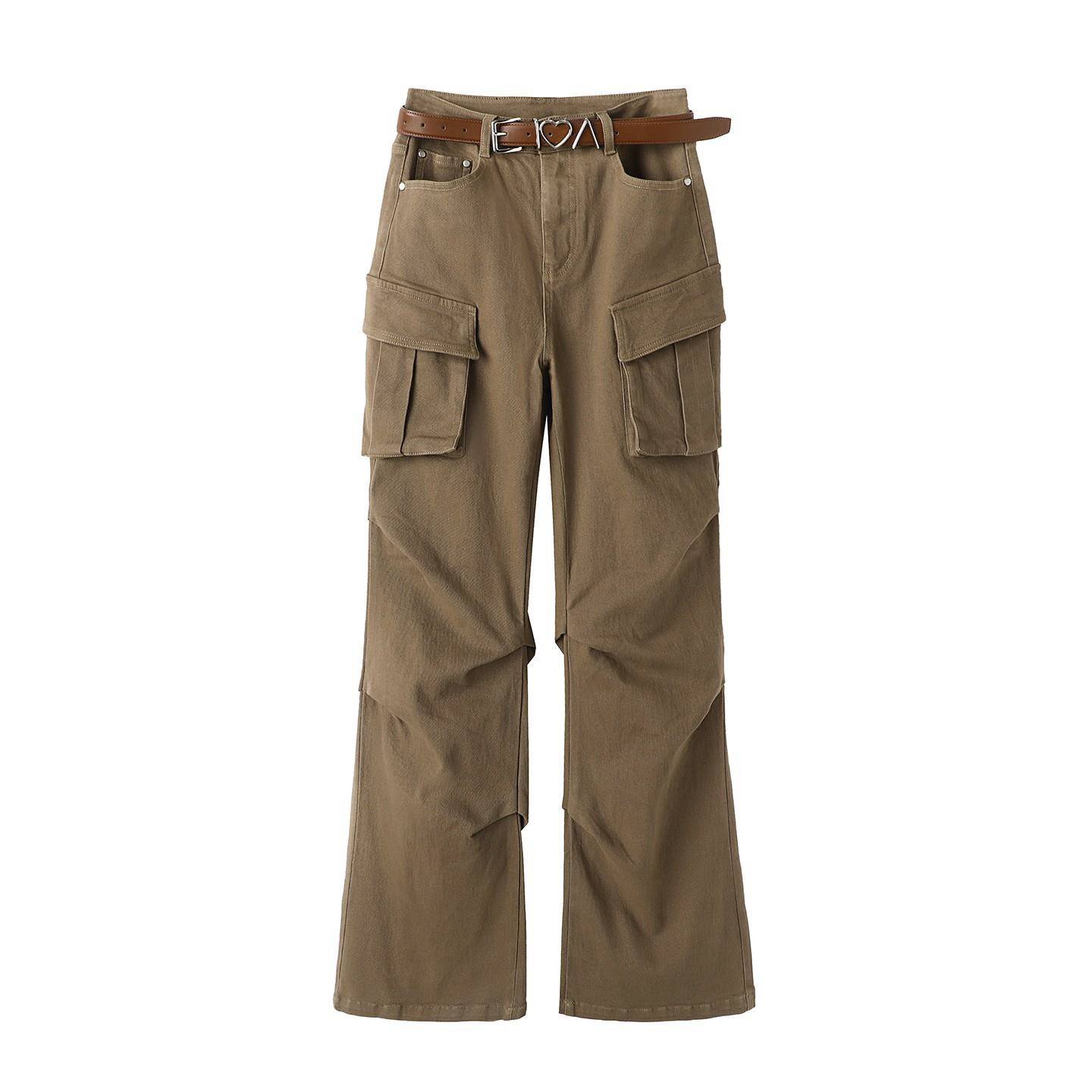 2025秋季新品女装设计师款质感休闲工装牛仔裤子喇叭裤RL71302047