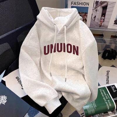 棉连帽卫衣女秋冬季2025新款宽松薄款加绒加厚内搭帽衫外套春秋