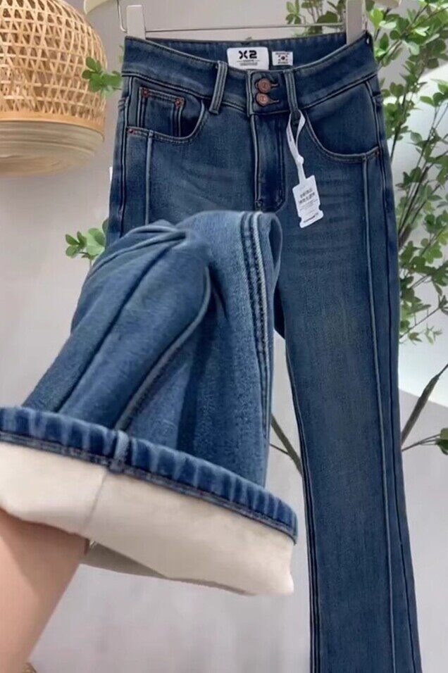 x2气质大长腿喇叭拖地裤女