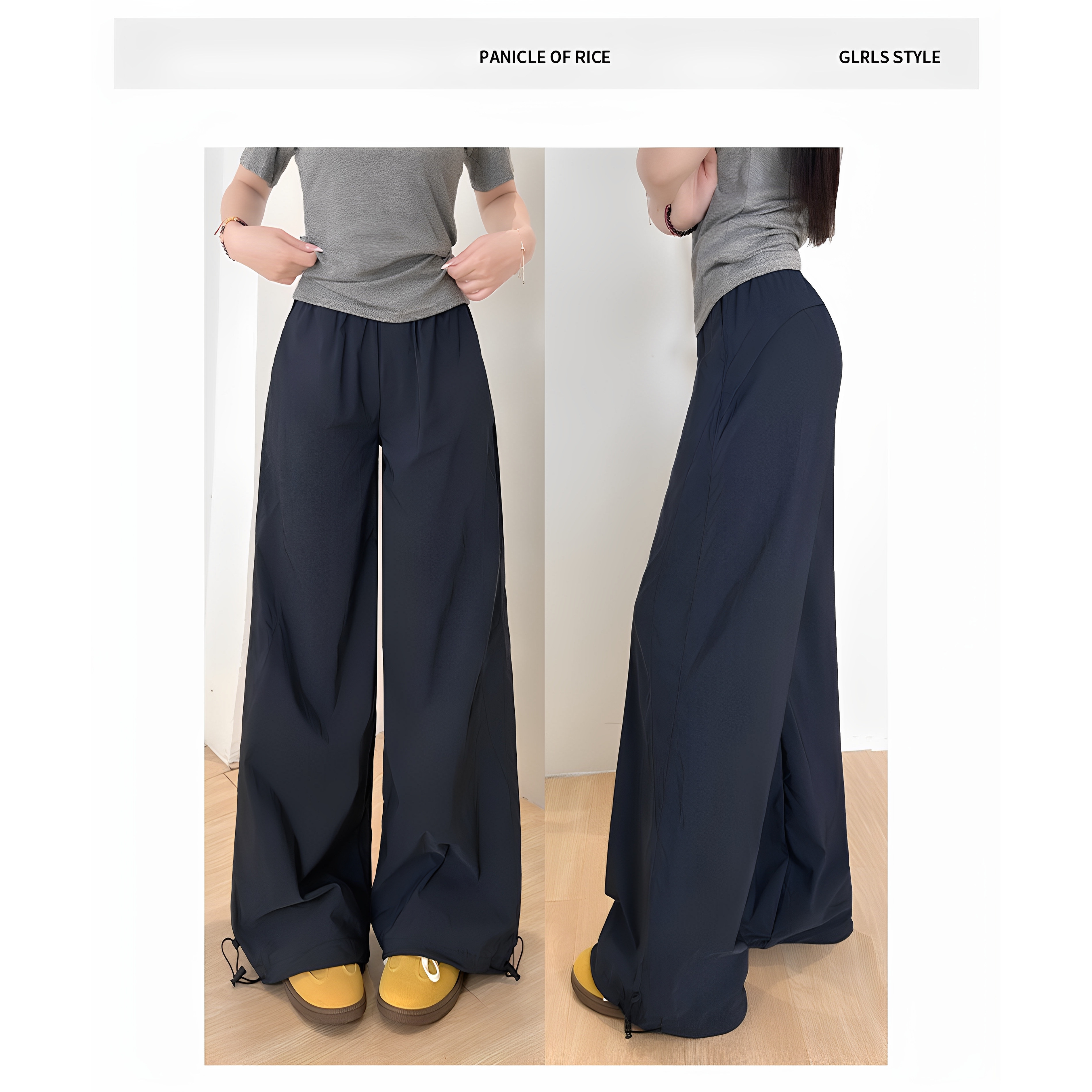 藏青色工装裤女款小个子春秋季2025新款休闲阔腿裤子直筒运动长裤,女装/女士精品,休闲裤,淘宝优惠券,粉丝福利购,淘宝优惠卷