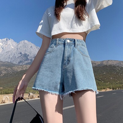 ins超火牛仔短裤女夏季高腰