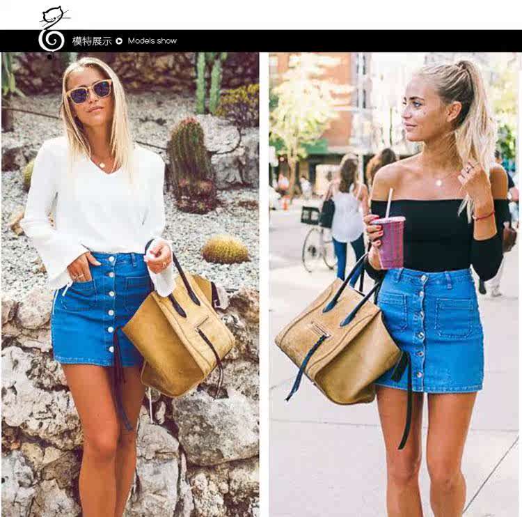 2018Fashion Denim Skirts Sexy Casual Women Jean Short Skirt在类目 女装/女士精品, 半身裙中 - 来自Buy2taobao.com提供专业的淘宝代购服务