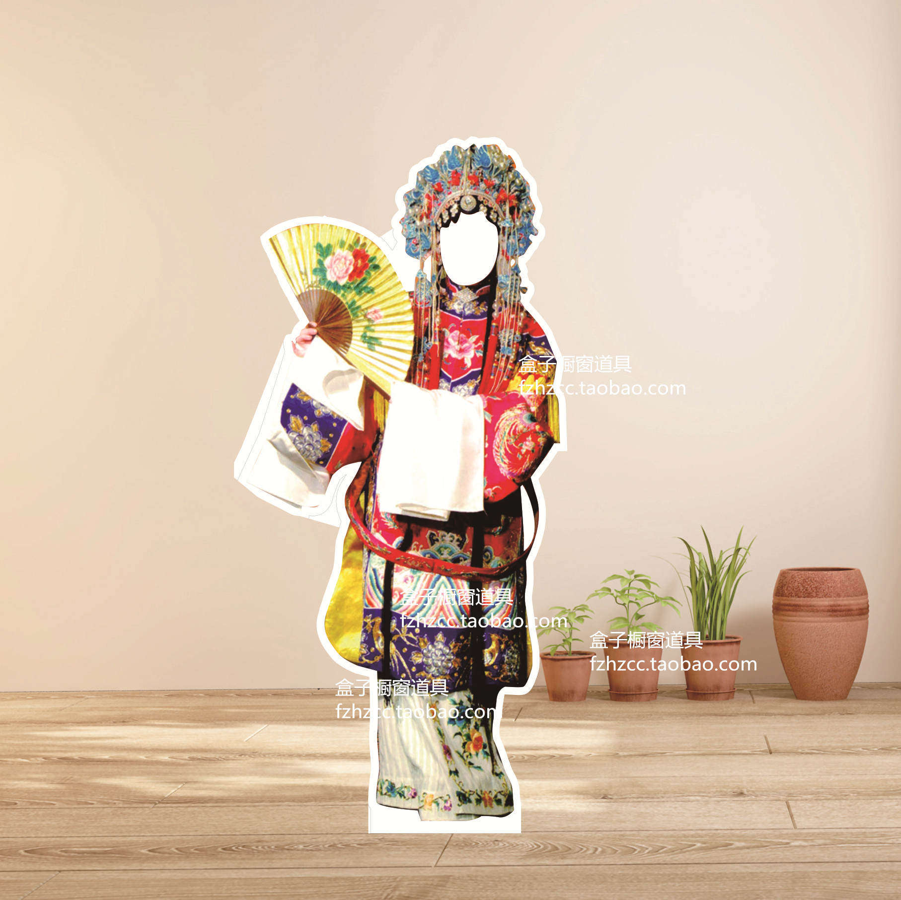 定制kt卡通京剧戏曲动漫人物花旦国学人像人形镂空挖露脸海报印制