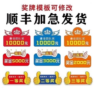 年会奖金牌kt板中奖展示牌支票颁奖捐款拍照道具团队一等奖定制