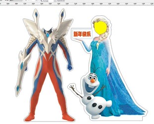 定制KT板人形人像立牌拍照露脸镂空幼儿园广告卡通动漫人物