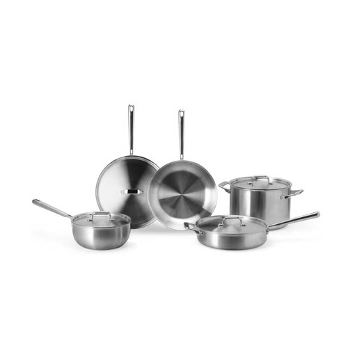 美国代购Misen Cookware Set 5层复合不锈钢锅具套装煎锅汤锅