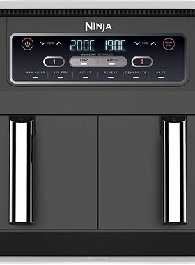 英国代购Ninja Foodi Air Fryer AF300UK 空炸机6种功能合一 双区