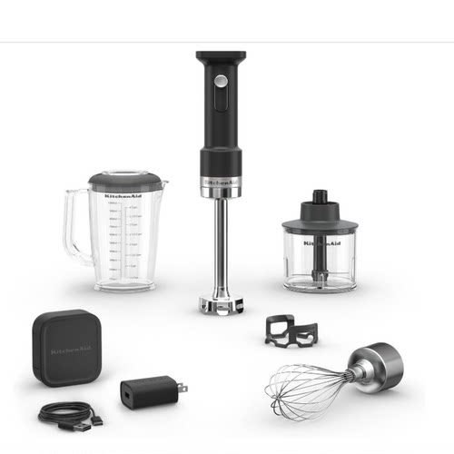 美国代购KitchenAid Go Hand Blender KHBRV75BM 手持搅拌器套装