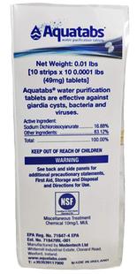 美国代购Aquatabs Water Purification Tablets水处理净水片消毒