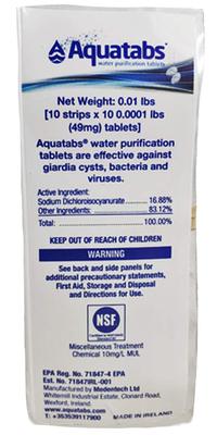 美国代购Aquatabs Water Purification Tablets水处理净水片消毒