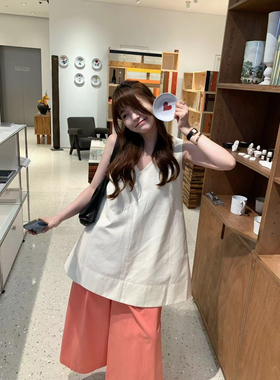 handwash简约白色无袖背心裙女夏季新款法式气质设计小众辣妹上衣