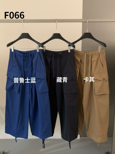 春秋新品FANF抽绳系带均码大口袋设计感休闲工装裤女