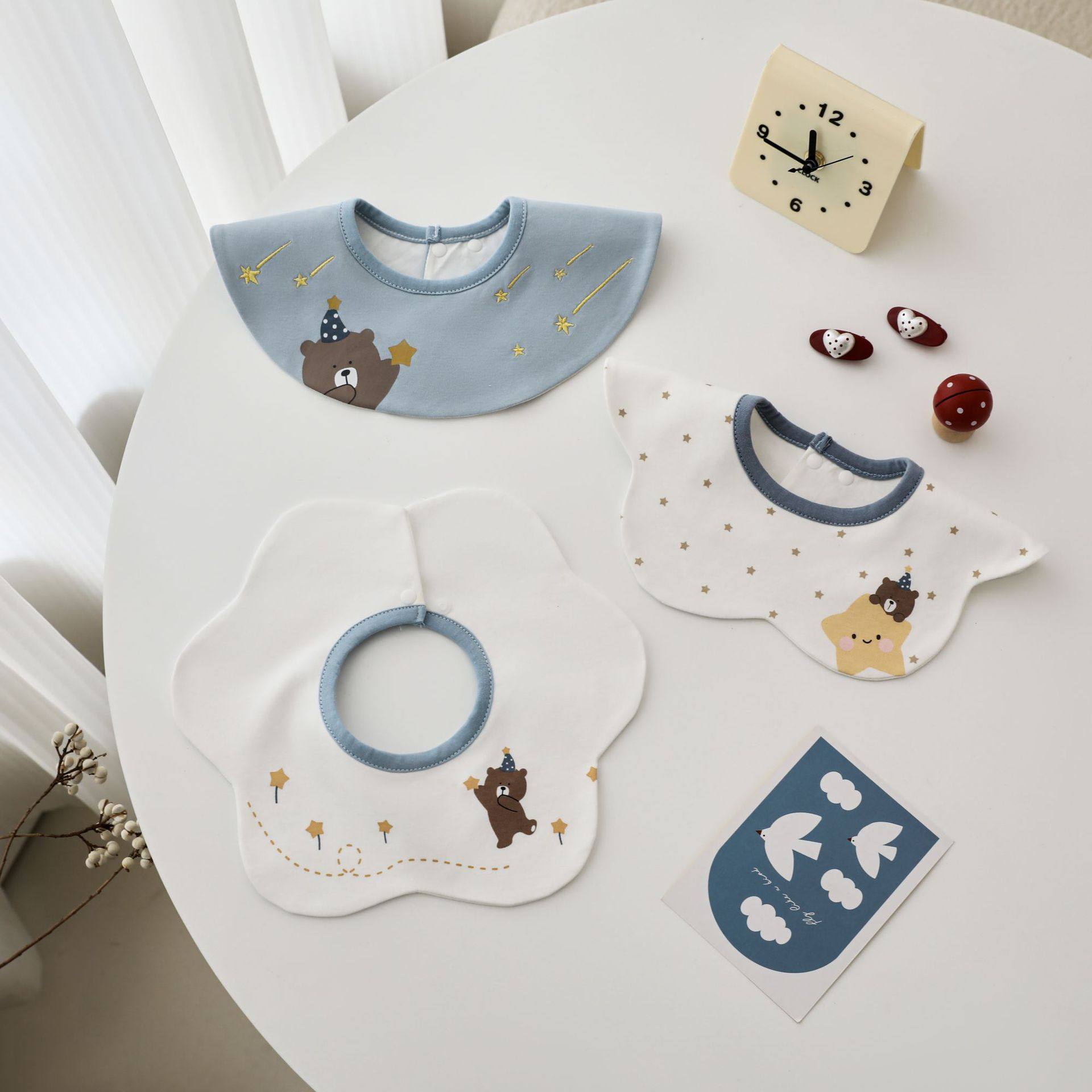 婴儿围嘴纯棉防水宝宝花瓣围兜新生儿卡通360可旋转用口水巾饭兜,婴童用品,口水巾,淘宝优惠券,粉丝福利购,淘宝优惠卷