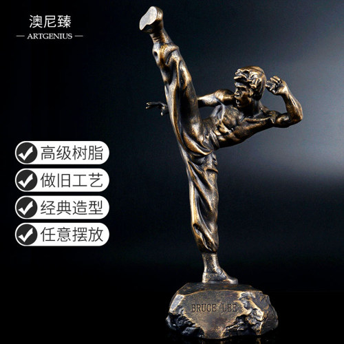 树脂李小龙人偶模型雕像手办摆件