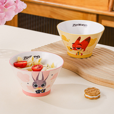 【预售15天】疯狂动物城周边—5英寸潮乐斗笠碗（2个混装）