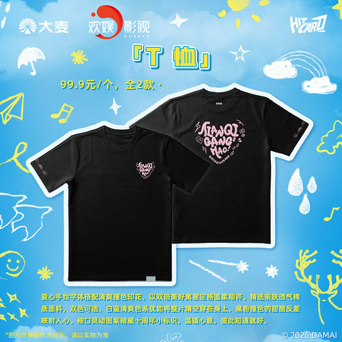 「天气刚刚好」白鹿十周年拾光音乐会官方周边——T恤XXL