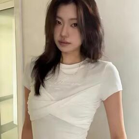 美式辣妹正肩短袖女夏季