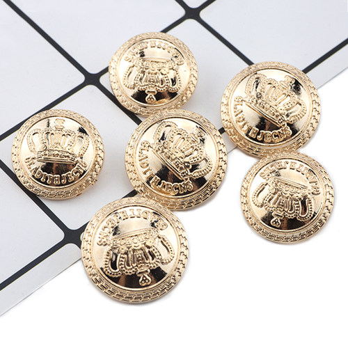 高档金属纽扣圆形毛呢装饰校服