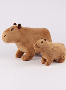 跨境热销新款水豚鼠capybara仿真动物毛绒玩具水豚公仔新年礼物