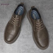 真皮低帮马丁潮鞋 3738小码 青年英伦商务休闲工装 鞋 卡其色男士 皮鞋