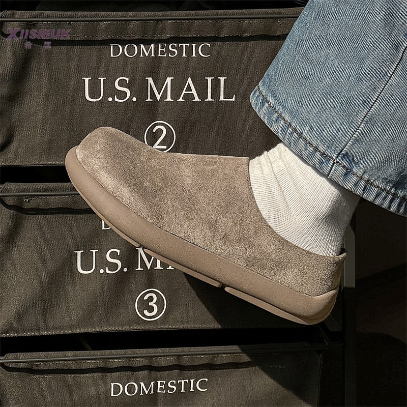 真皮半拖鞋男商务休闲鞋