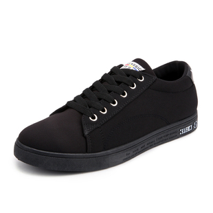 春季纯黑色布鞋男装休闲鞋球鞋韩式中学生黑底帆布鞋青少年平板鞋