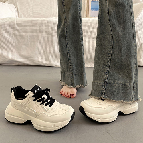 显脚小松糕老爹鞋女秋冬季休闲鞋