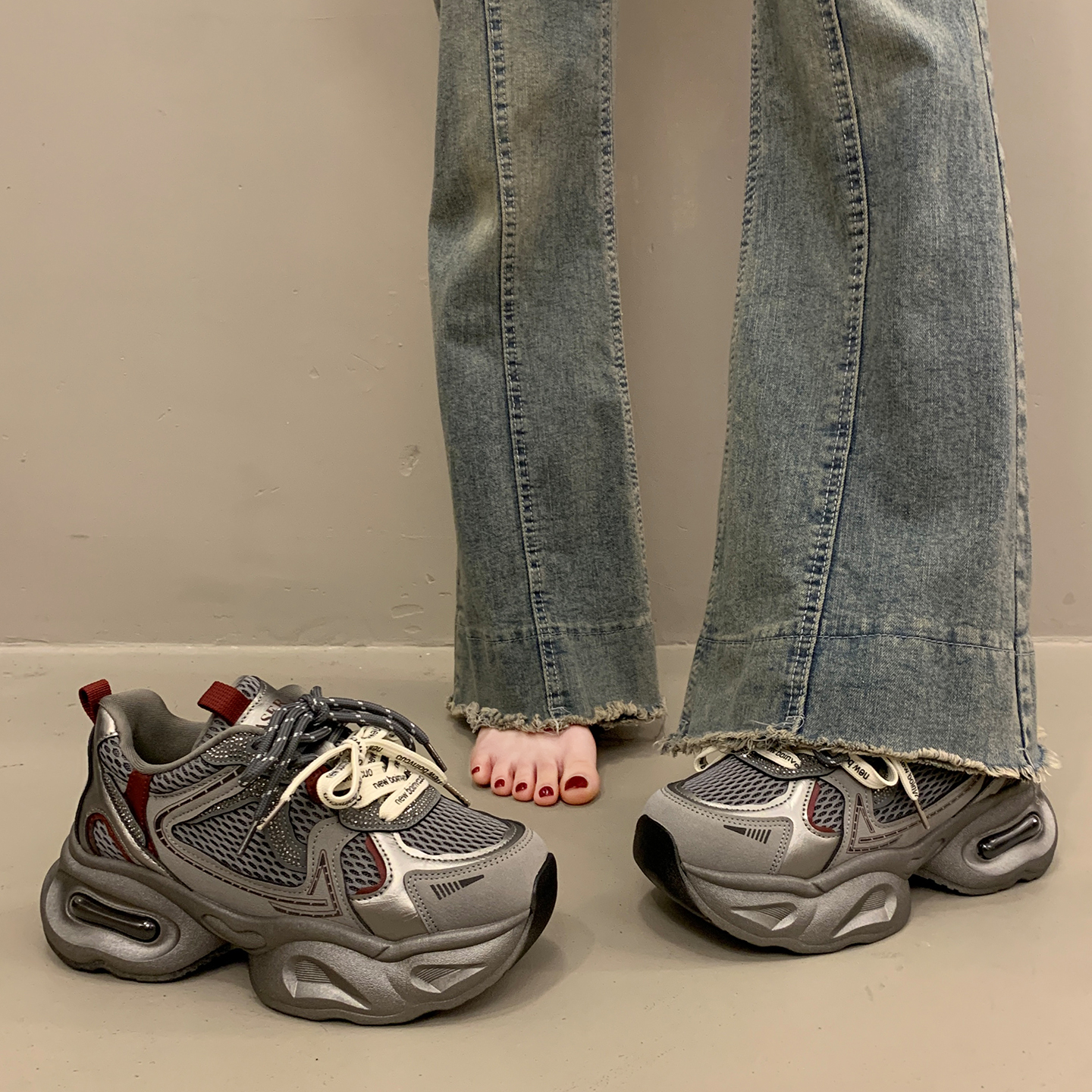 欧货百搭老爹鞋女春显脚小运动鞋