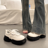 增高休闲运动鞋 爆款 小众厚底板鞋 2026新款 松糕百搭小白鞋 女春秋季