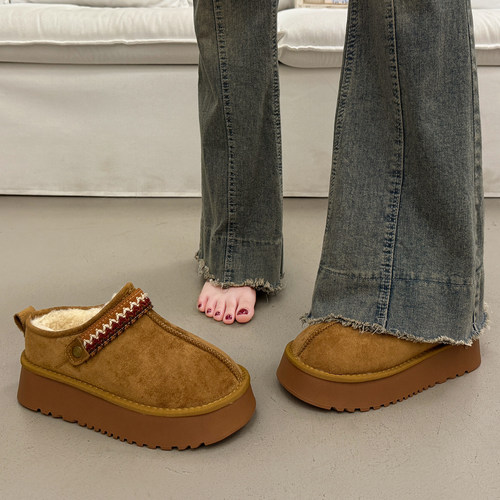 皮毛一体雪地鞋女防滑防寒大棉鞋