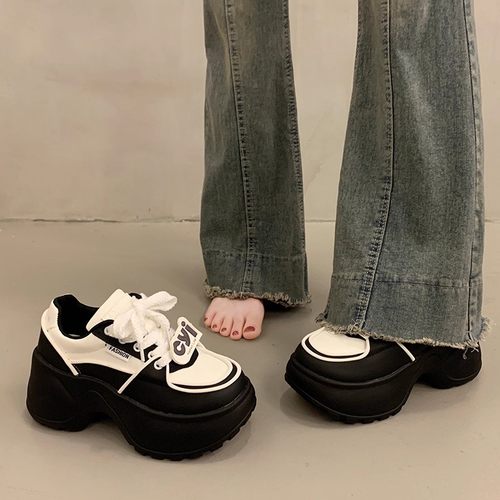 显脚小老爹鞋女秋冬季百搭小白鞋