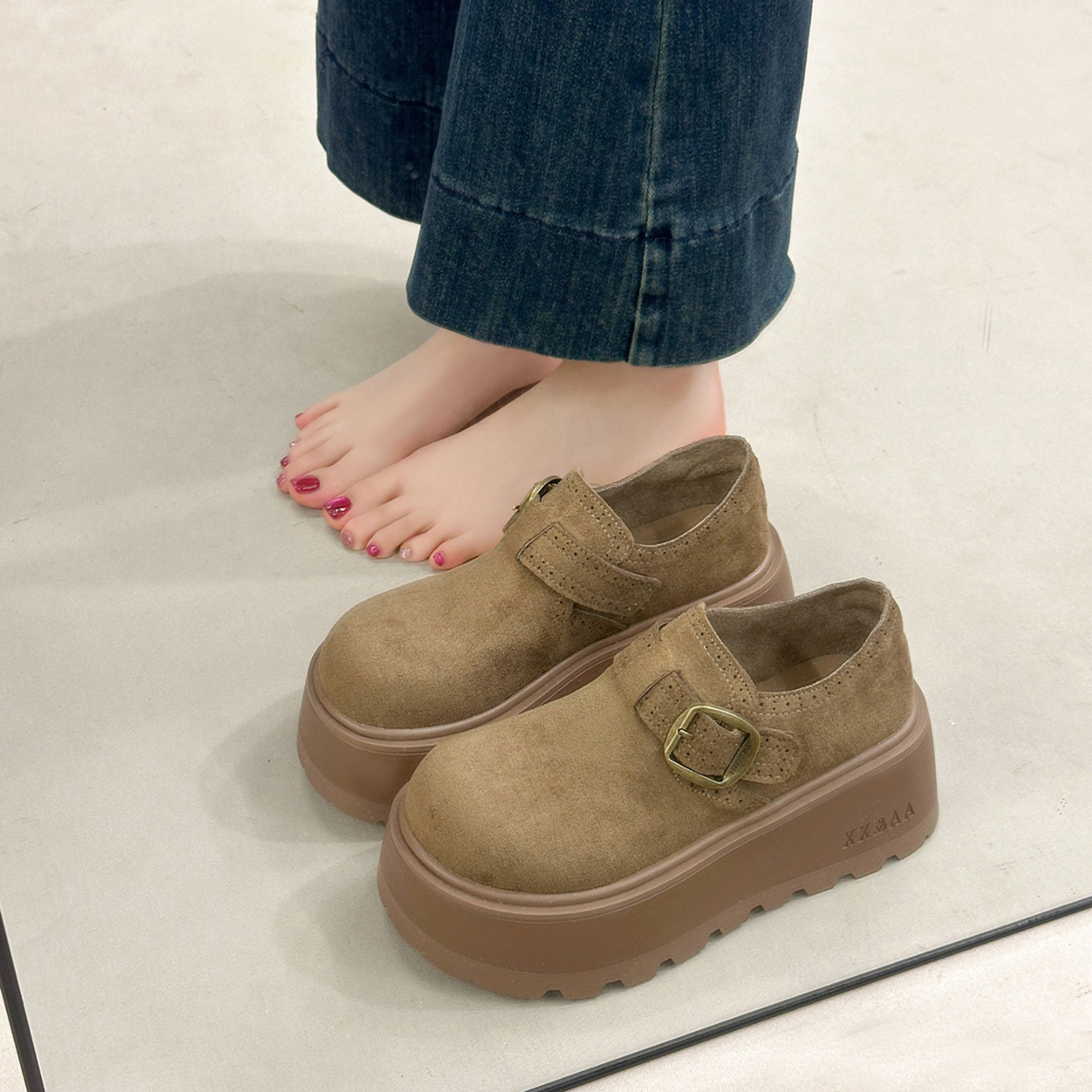 法式气质厚底深口单鞋女增高勃肯鞋2026新款春秋季配裙子玛丽珍鞋,女鞋,深口单鞋,淘宝优惠券,粉丝福利购,淘宝优惠卷