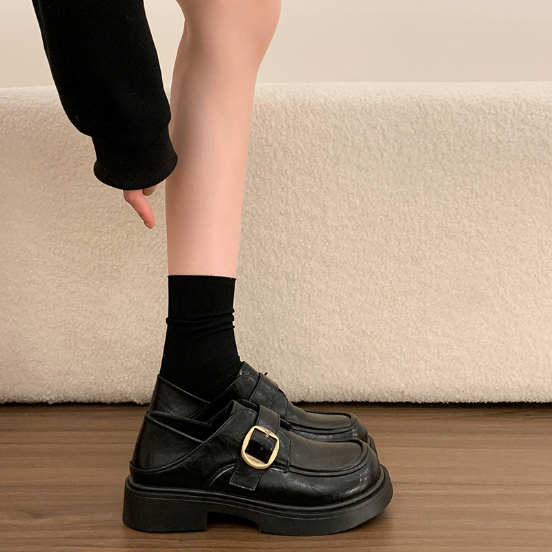 英伦厚底复古深口单鞋女春秋季2026新款玛丽珍增高百搭黑色小皮鞋,女鞋,深口单鞋,淘宝优惠券,粉丝福利购,淘宝优惠卷