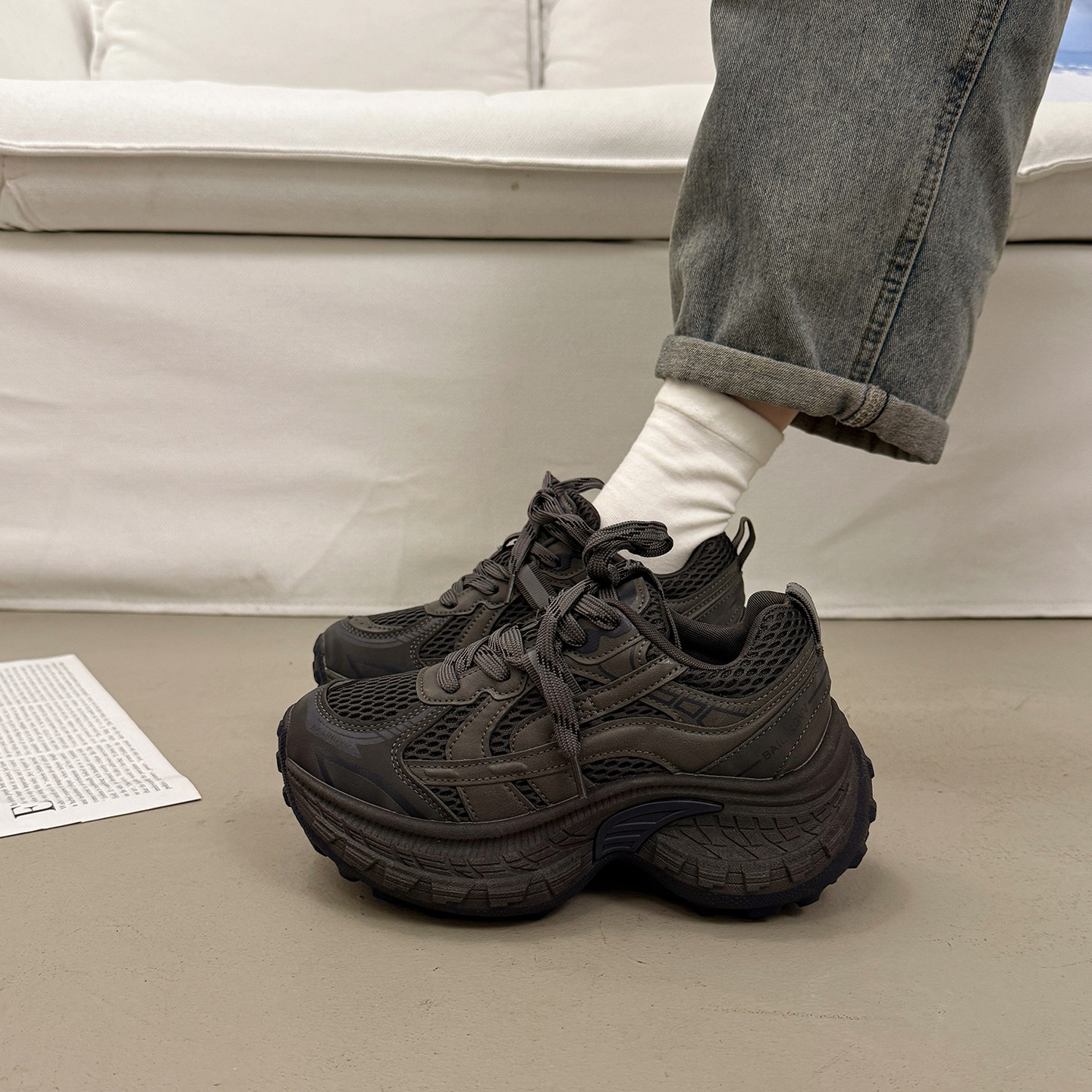 超火厚底松糕老爹鞋女小个子增高2026新款春秋欧货运动休闲阿甘鞋,女鞋,老爹鞋,淘宝优惠券,粉丝福利购,淘宝优惠卷