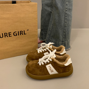 女秋冬季 运动休闲面包鞋 德训二棉鞋 爆款 2025新款 小众厚底加绒板鞋