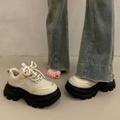 欧货厚底老爹鞋 显脚小运动休闲鞋 女小个子增高2026超火新款 春秋季