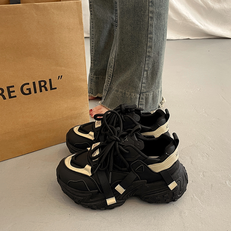 显脚小炸街老爹鞋女冬超火休闲鞋