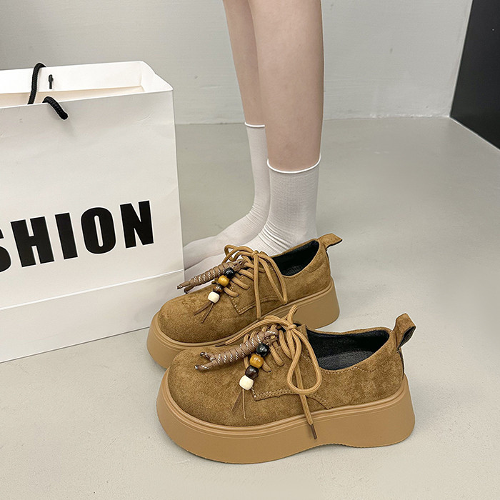 复古英伦深口单鞋女春秋复古厚底勃肯鞋2026新款配裙子系带乐福鞋,女鞋,深口单鞋,淘宝优惠券,粉丝福利购,淘宝优惠卷