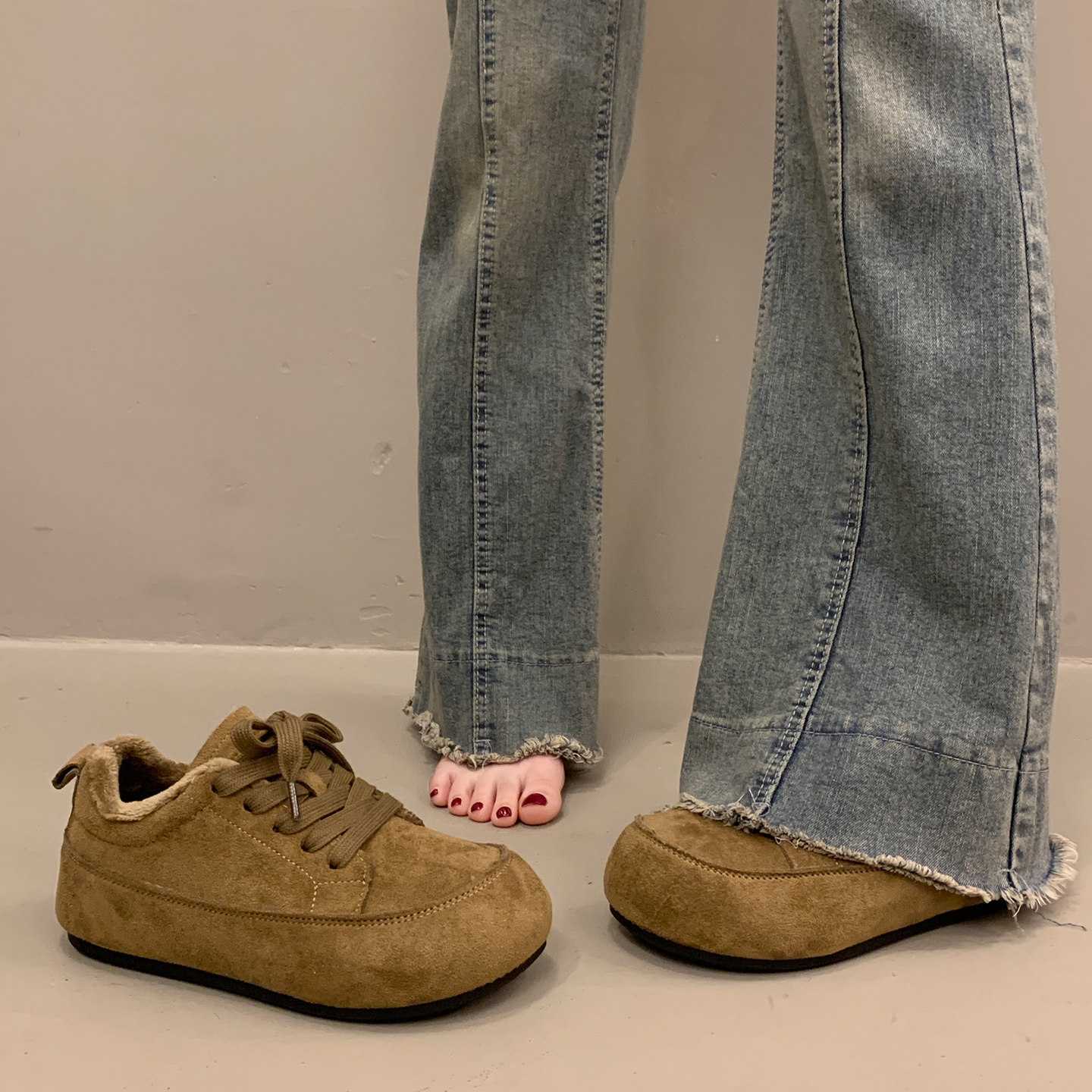 复古全包勃肯鞋毛绒女休闲鞋棉鞋