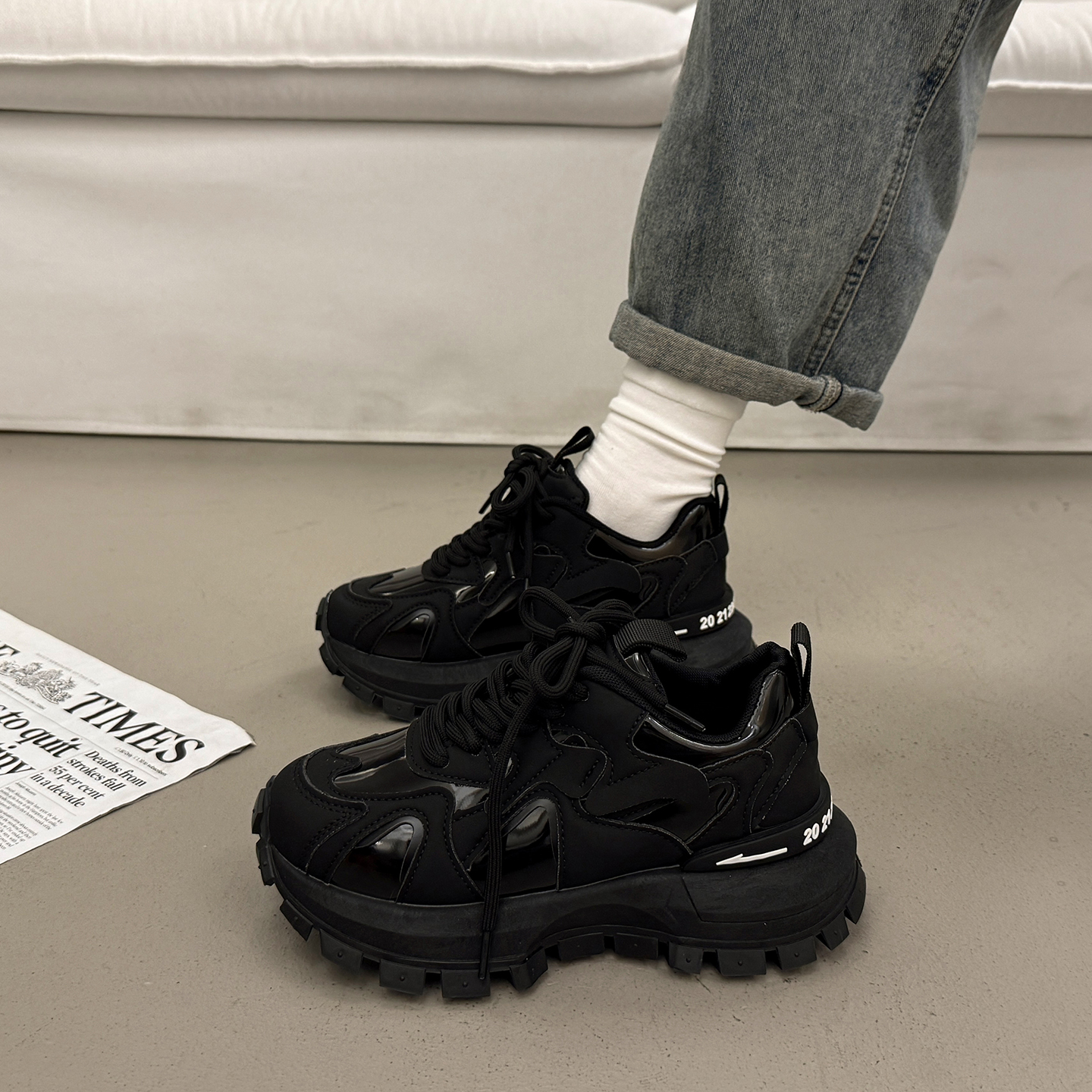 爆款老爹鞋女秋冬季显脚小运动鞋