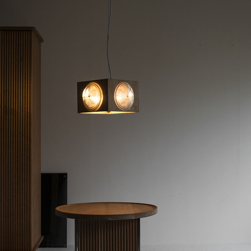 山河即木实木玻璃复古吊灯