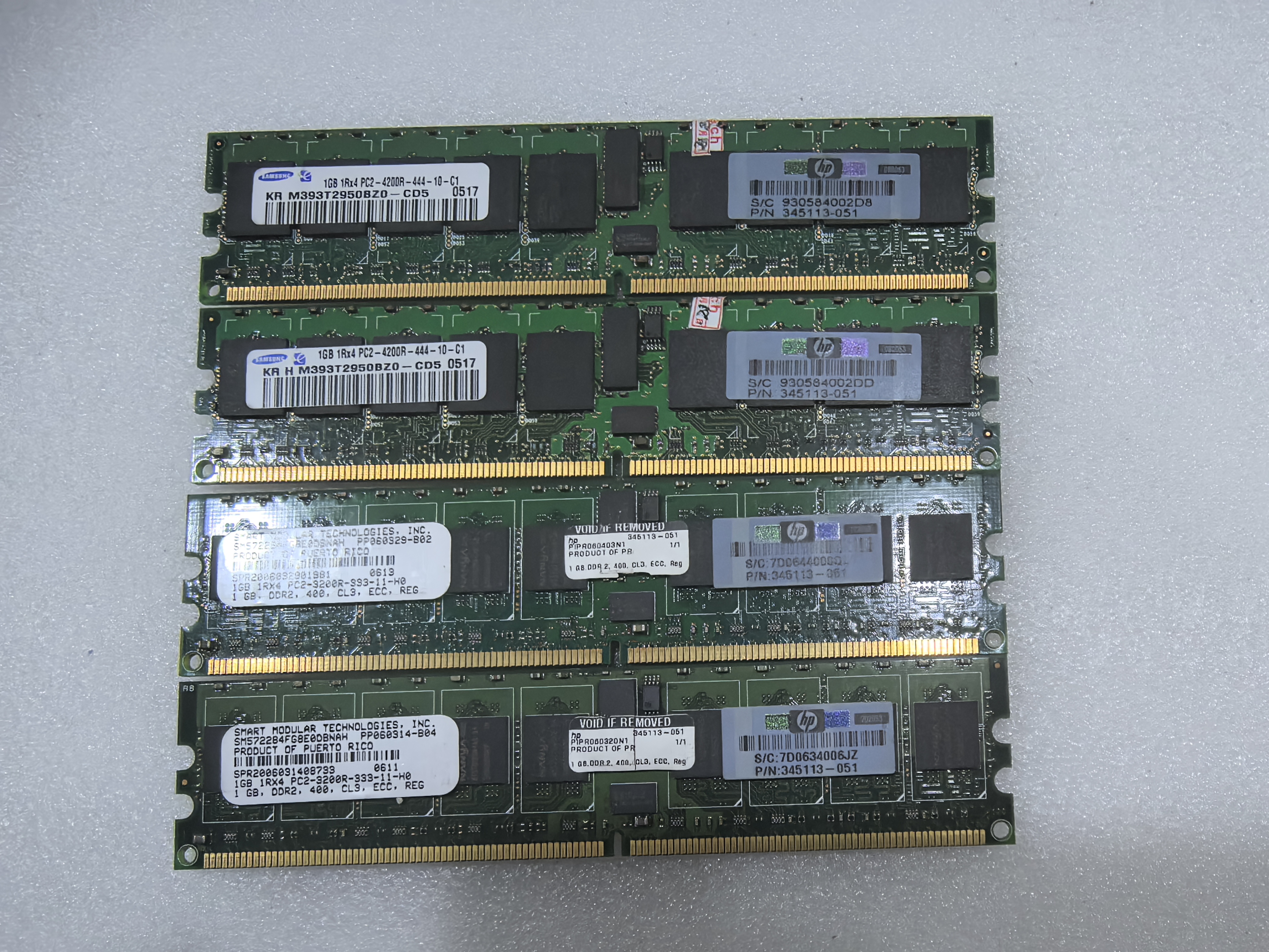 HP惠普 345113-051 345113-851 三星smart 1G 1R*4 PC2-3200R内存
