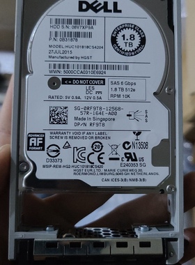 原装DELL 1.8T 10K SAS 2.5寸硬盘 HUC101818CS4204 RF9T8 0RF9T8