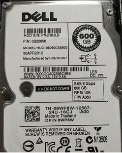 600GB M620 原裝 M910 M640 M710 SAS DELL 2.5日立8WP8W SAS硬盤