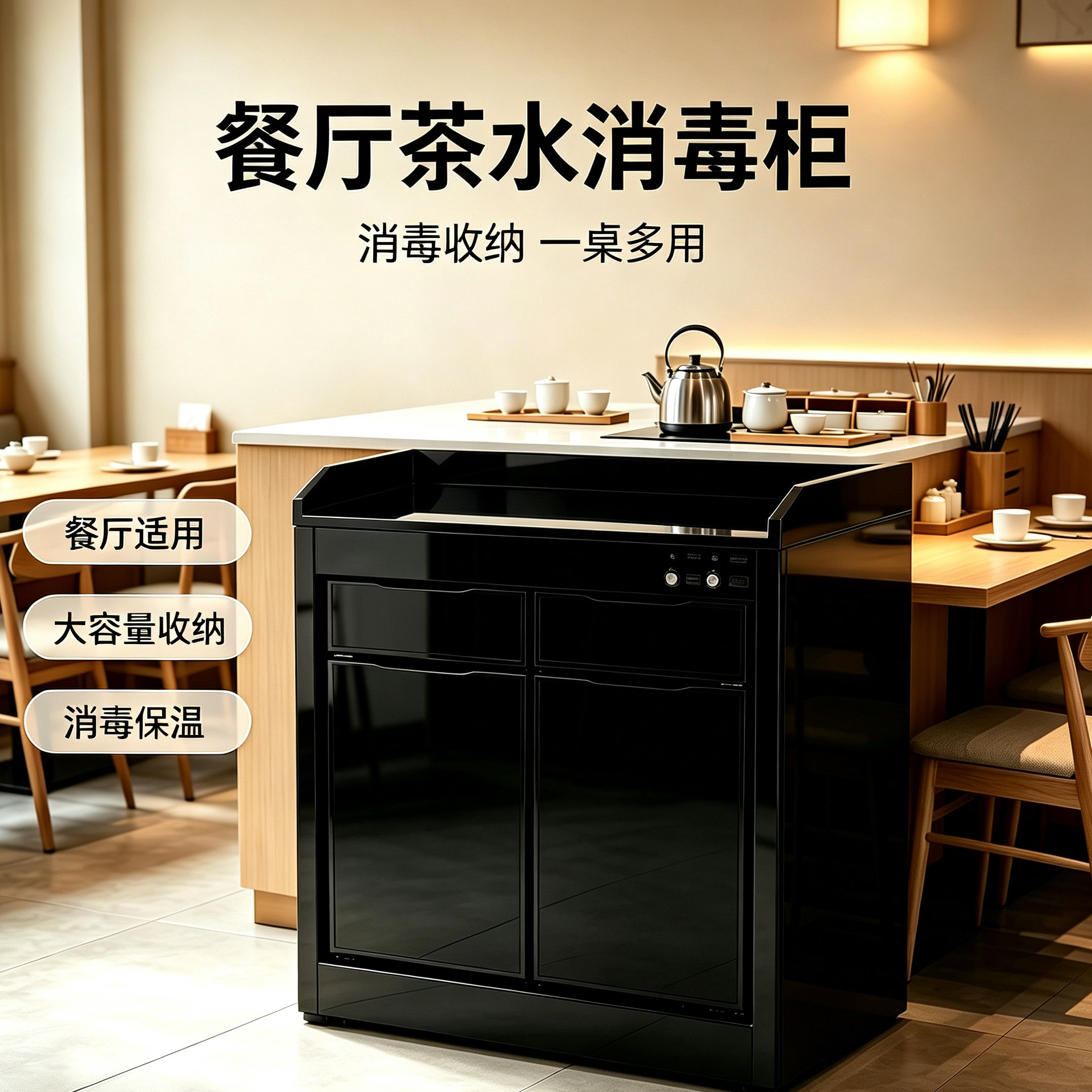 不锈钢多功能两用台式餐具保洁柜