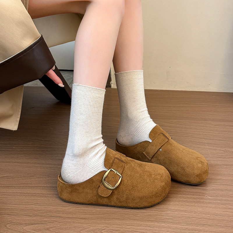 巨好看厚底内增高勃肯鞋孕妇一脚蹬包头半拖鞋女外穿2026新款春季,女鞋,包头拖,淘宝优惠券,粉丝福利购,淘宝优惠卷